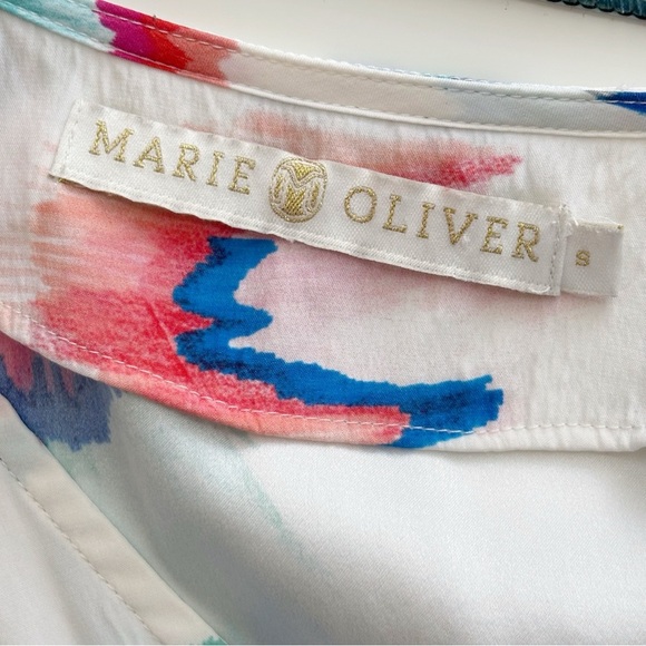 Marie Oliver Oliver Brushstroke Print Maxi Dress White Multi - Picture 9 of 10